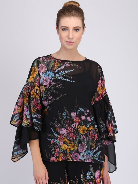 

NIZA Women Black Printed Top