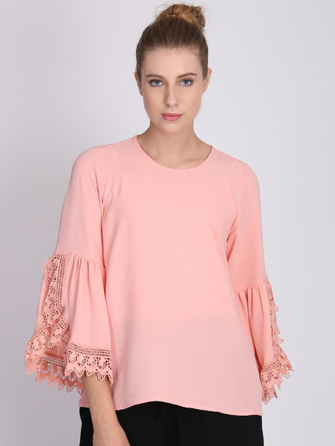 

NIZA Women Peach-Coloured Solid Top