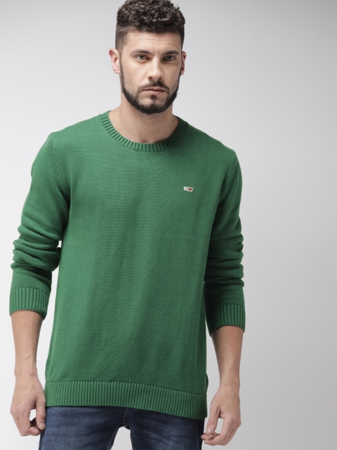 

Tommy Hilfiger Men Green Solid Pullover