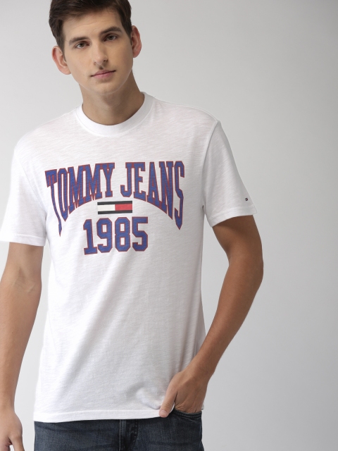 

Tommy Hilfiger Men White Printed Round Neck T-shirt