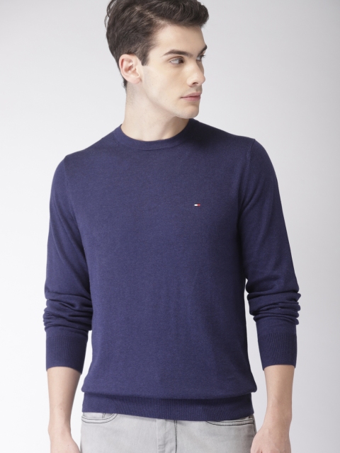 

Tommy Hilfiger Men Navy Blue Solid Sweater