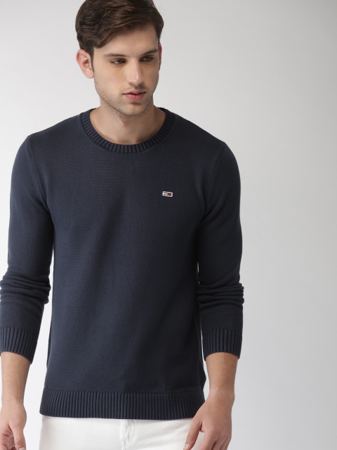 

Tommy Hilfiger Men Navy Blue Solid Pullover