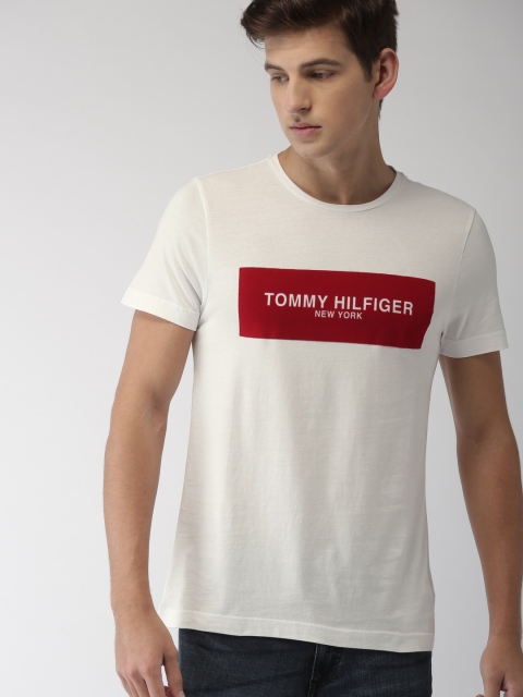 

Tommy Hilfiger Men White Printed Round Neck T-shirt