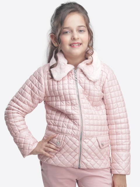 

CUTECUMBER Girls Pink Self Design Parka