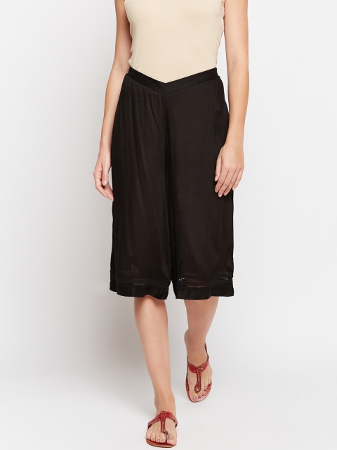 

Be Indi Women Black Straight Solid Culottes