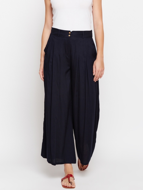 

Be Indi Women Black Solid Flared Palazzos