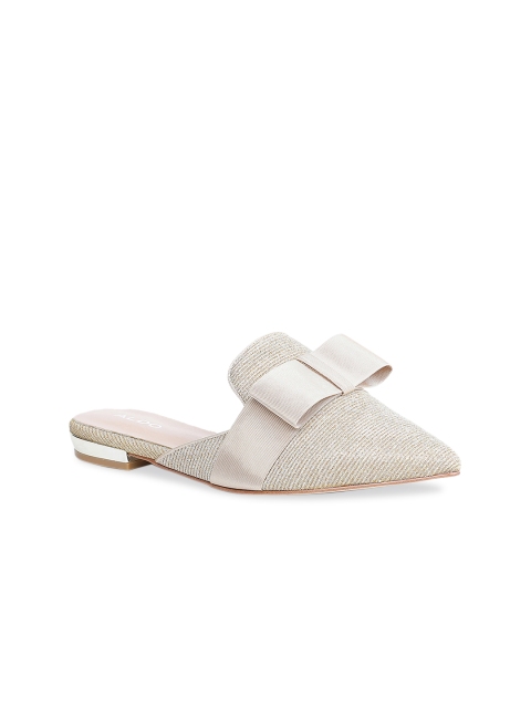 

ALDO Women Gold-Toned Solid Mules