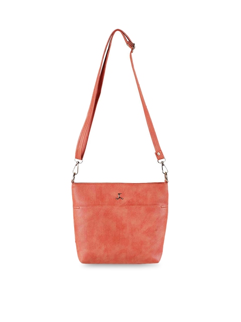 

Mochi Women Peach-Coloured Solid Sling Bag