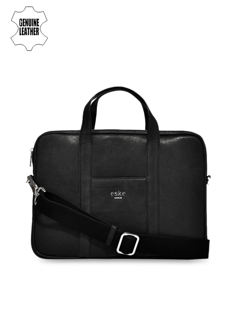 

Eske Men Black Leather Solid Laptop Bag
