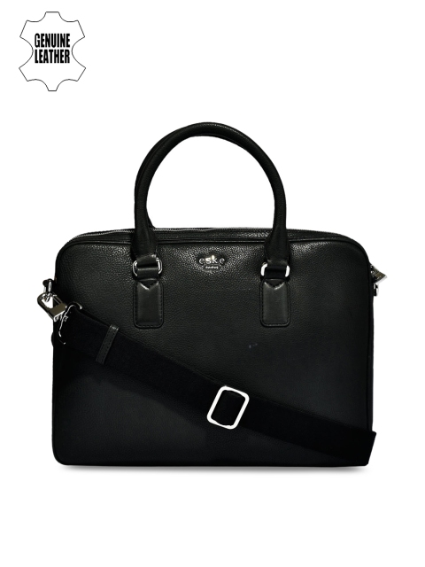 

Eske Men Black Leather Solid Laptop Bag
