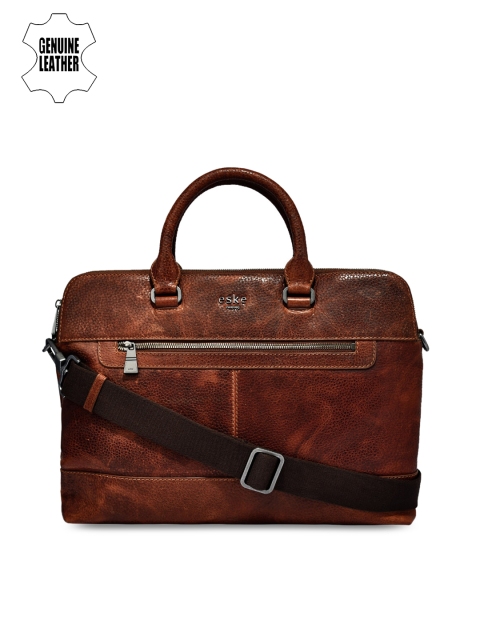 

Eske Men Brown Leather Solid Laptop Bag