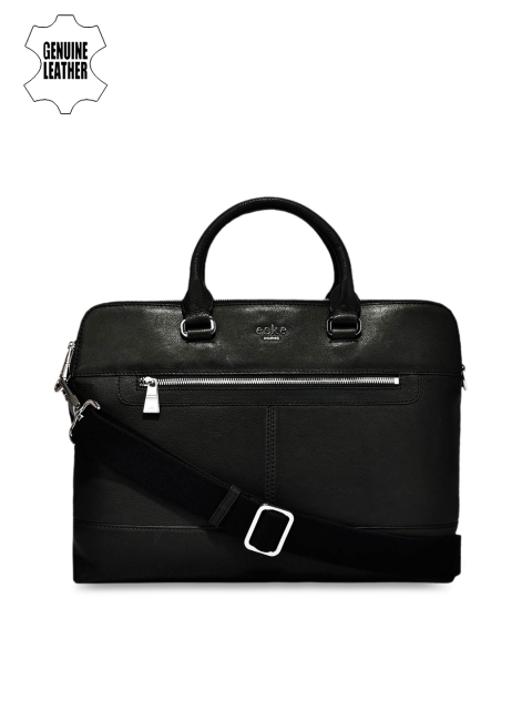 

Eske Men Black Leather Solid Laptop Bag