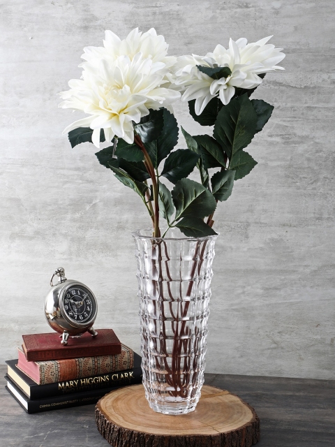 

Pure Home and Living Transparent Large Checkered Vase