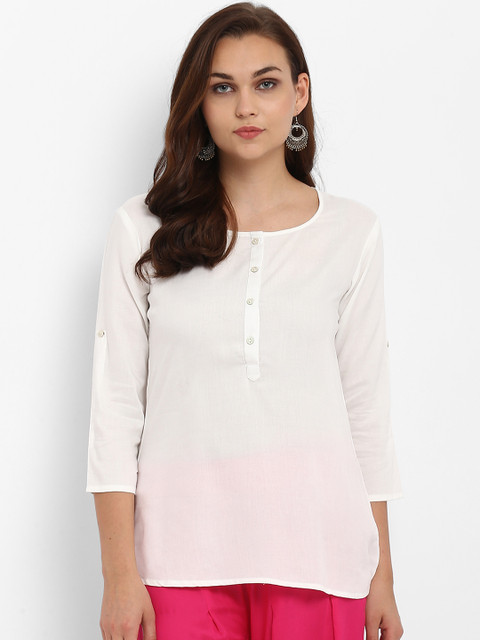 

Hapuka Women White Solid Top