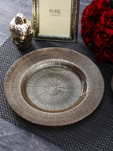 

Pure Home and Living Brown Textured Glass Dinner Plate