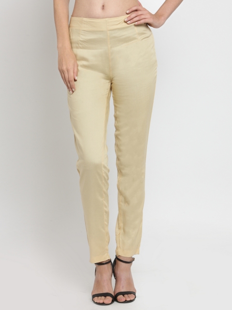 

Laabha Women Beige Relaxed Regular Fit Solid Cigarette Trousers