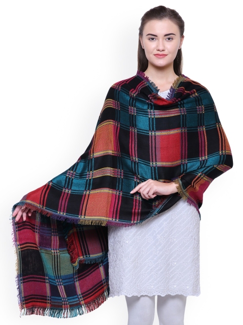 

Anekaant Women Multicoloured Checked Woven Design Shawl, Multi