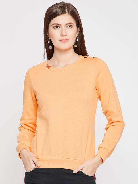 

RARE Women Orange Solid Sweatshirt