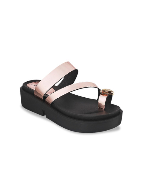 

Mochi Women Rose Gold Solid Sandals