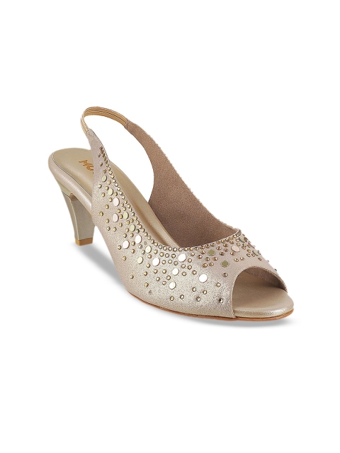 

Mochi Women Gold-Toned Solid Sandals