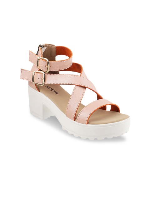 

Mochi Women Peach-Coloured Solid Sandals