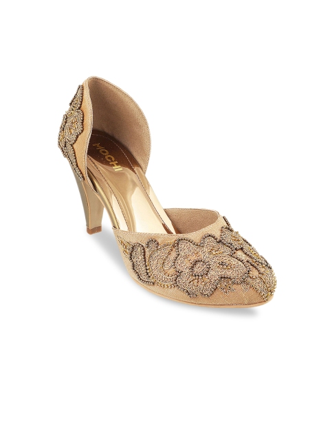 

Mochi Women Gold-Toned Embellished Pumps