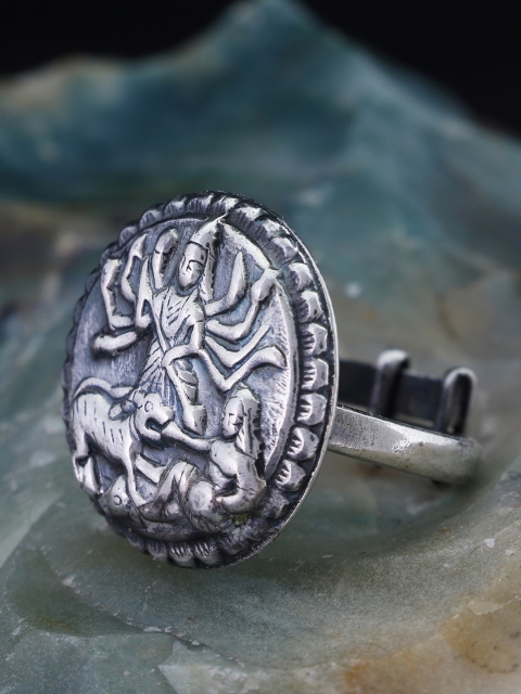 

Silvermerc Designs Women Sterling Silver Handcrafted Oxidised Ring