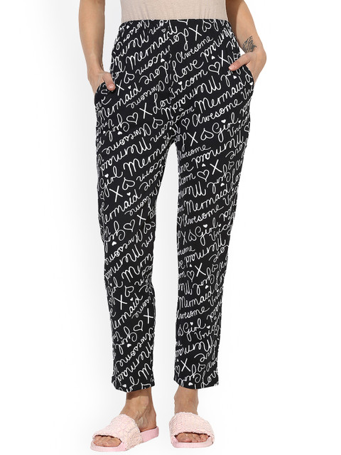 

Sakhi Sang Women Black & White Printed Pyjamas