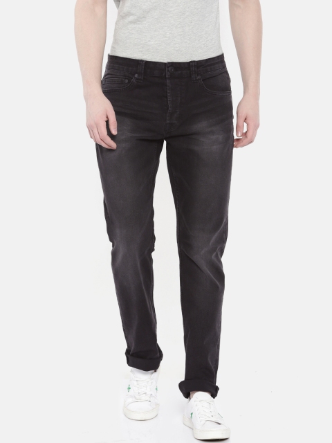 

ONLY & SONS Men Black Regular Fit Mid-Rise Clean Look Stretchable Jeans