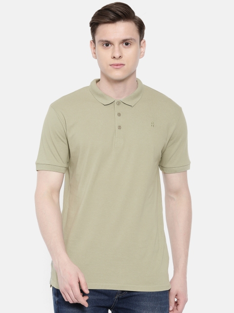 

ONLY & SONS Men Green Solid Polo Collar T-shirt