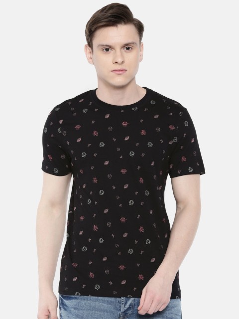 

ONLY & SONS Men Black Printed Round Neck T-shirt