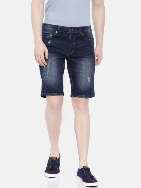 

ONLY & SONS Men Blue Washed Slim Fit Denim Shorts