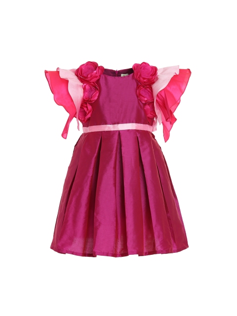 

A Little Fable Girls Purple Solid Fit and Flare Dress