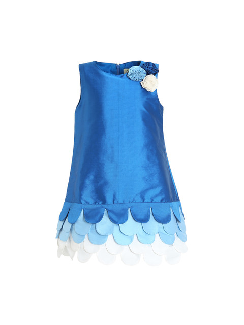 

A Little Fable Girls Blue Ocean Scale Dress