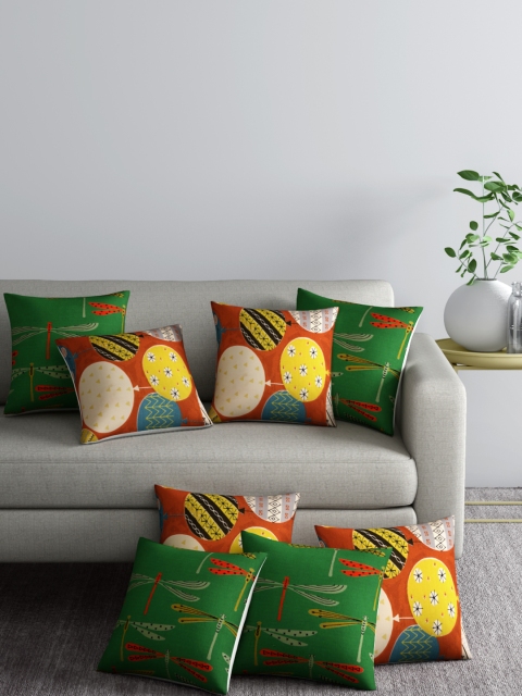 

Aura Multicoloured Set of 8 Geometric Square Cushion Covers, Multi