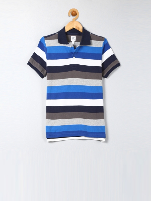

GAP Boys Short Sleeve Crazy Stripe Pique T-shirt, Blue