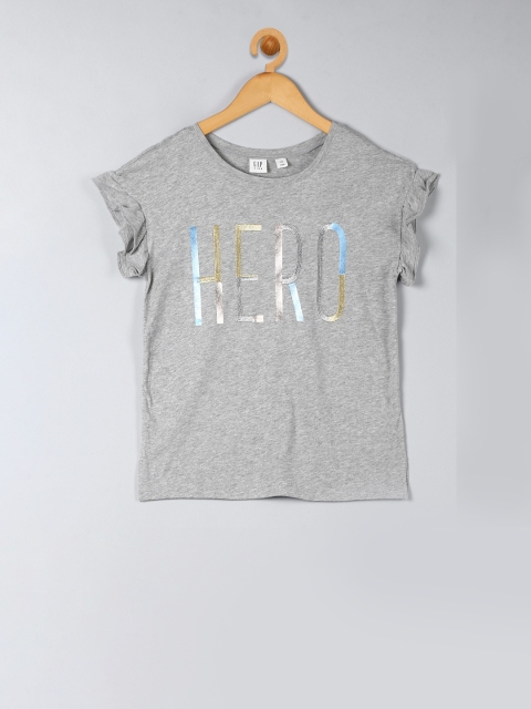 

GAP Girls Flutter Sleeve Graphic T-shirt, Grey