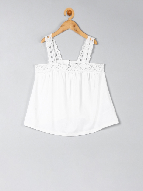 

GAP Girls Eyelet Strap Tank, White