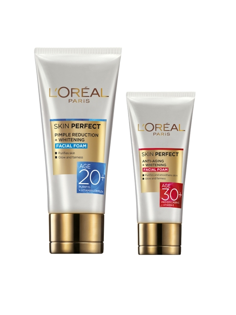 

LOreal Paris Pimple Reduction Plus Facial Foam & LOreal Paris Whitening Facial Foam, White