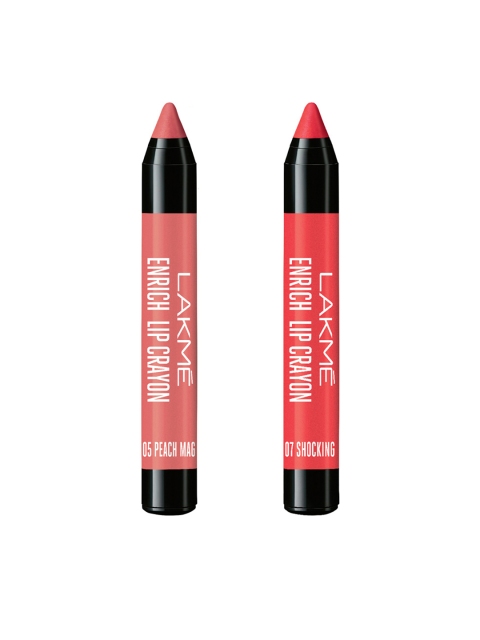 

Lakme Set of 2 Enrich Lip Crayons, Pink