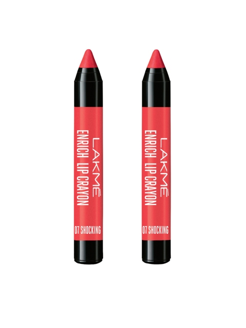 

Lakme Set of 2 Enrich 07 Shocking Lip Crayons, Pink