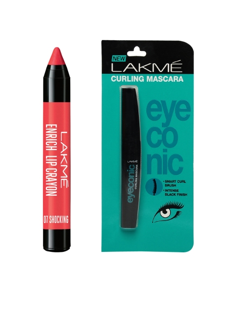 

Lakme Set of Lip Crayon & Mascara, Black