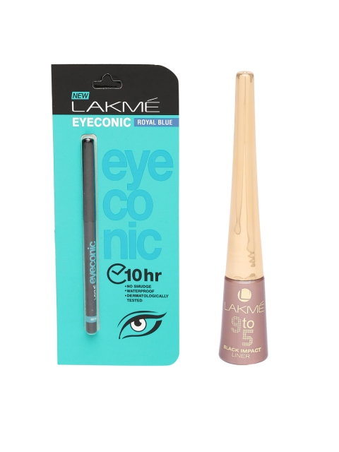 

Lakme 9 to 5 Black Impact Eyeliner & Royal Blue Eyeconic Kajal
