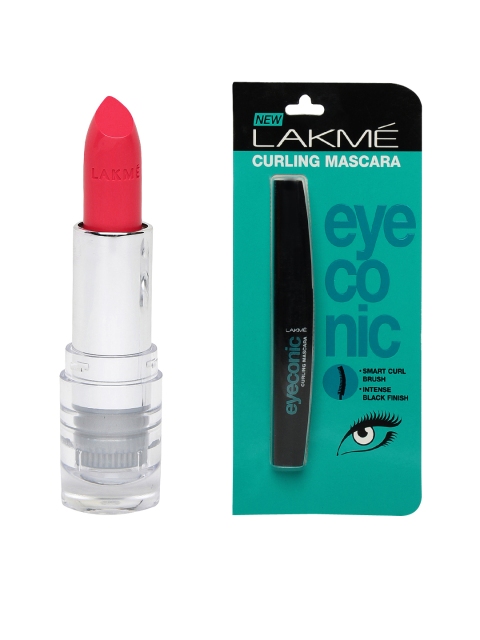 

Lakme Eyeconic Curling Mascara & Satin Lipstick, Black