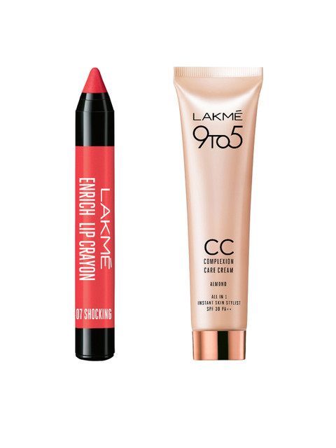 

Lakme Set of Complexion Care Cream & Lip Crayon, Pink