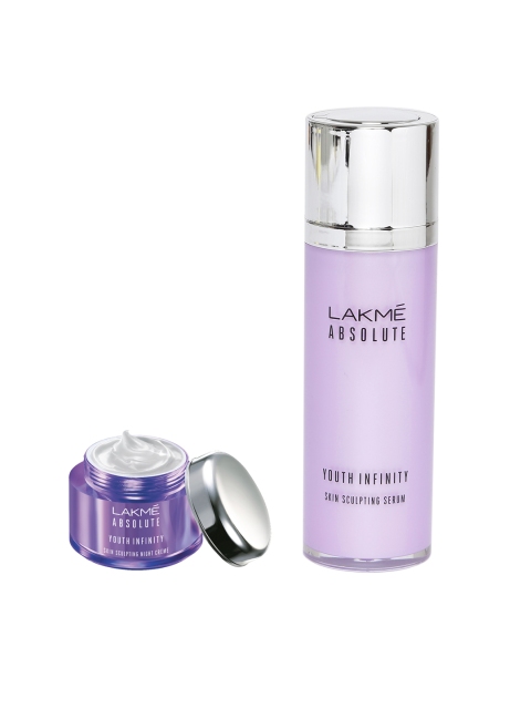 

Lakme Set of Night Cream & Skin Sculpting Serum, Purple