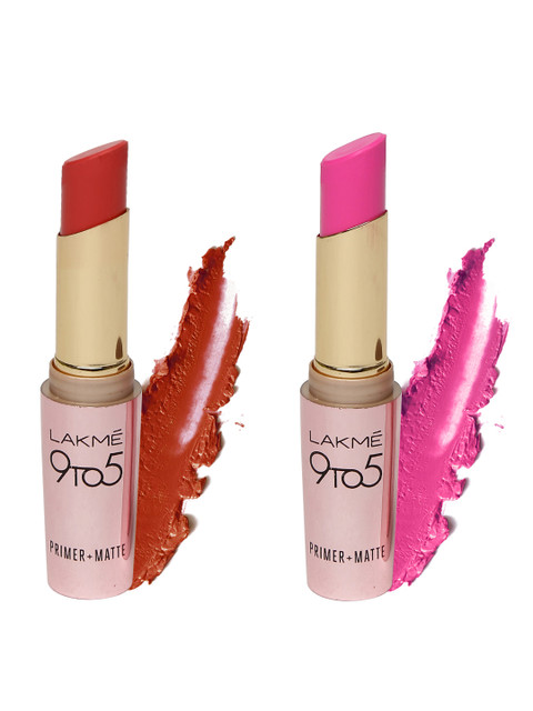 

Lakme Set Of 2 Primer+Matte Lipsticks, Red
