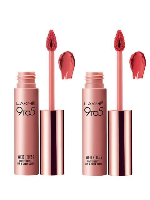 

Lakme Set Of Two Matte Mousse Liquid Lipsticks, Pink