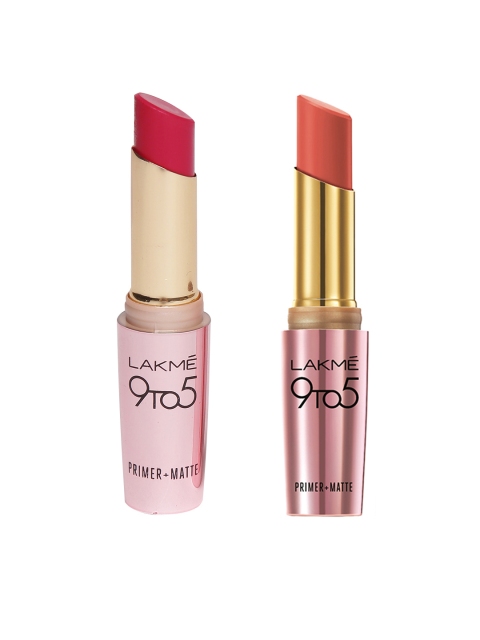 

Lakme Set of 2 Primer+Matte 9 to 5 Lipsticks, Red