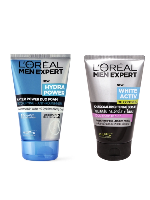 

LOreal Paris Set of Face Foam & Brightening Scrub, Grey